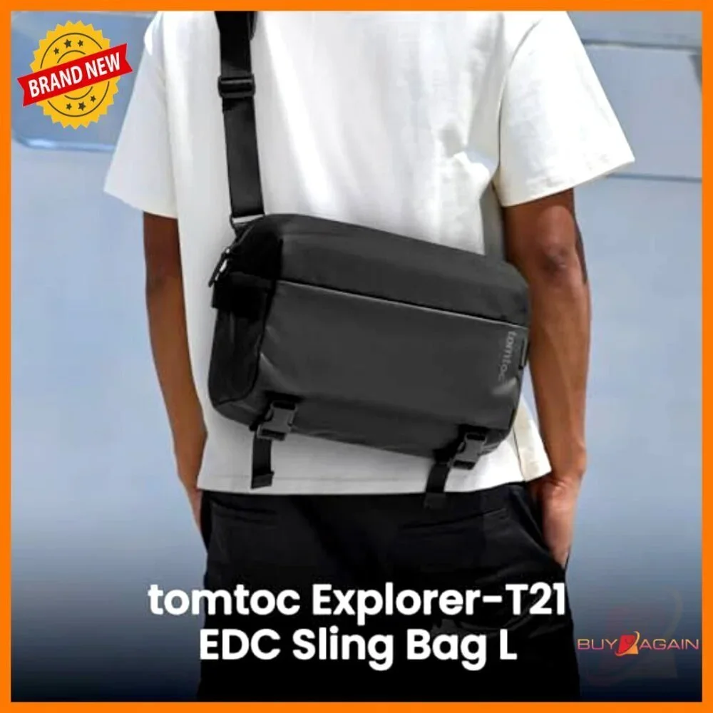 Compact Crossbody Sling Bag 10L, Water-Resistant Nylon, Multi-Compartment